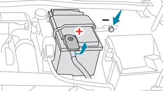 Peugeot 308: Zugang zur Batterie