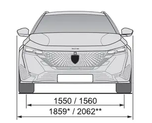 Peugeot 308: Abmessungen (mm)