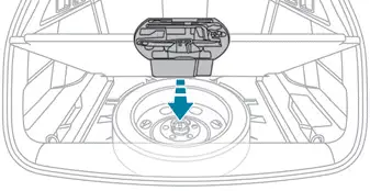 Peugeot 308: Zugriff auf das Reserverad